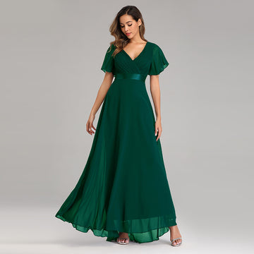 Elegant Chiffon V-Neck Maxi Dress