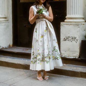 Summer Garden Belted Floral Maxi Dress